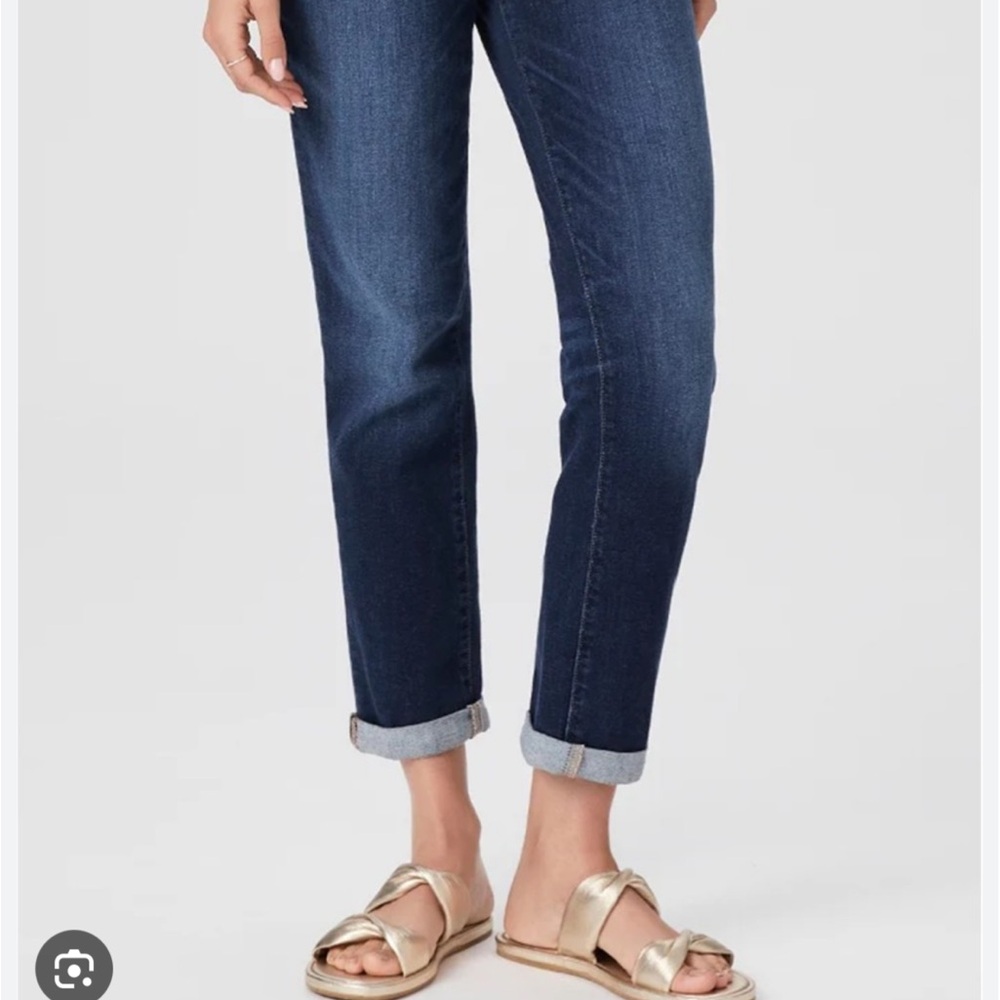 PAIGE Women's ‘Brigitte’ High Waist Crop Boyfriend Jeans Enchant Wash Size 27